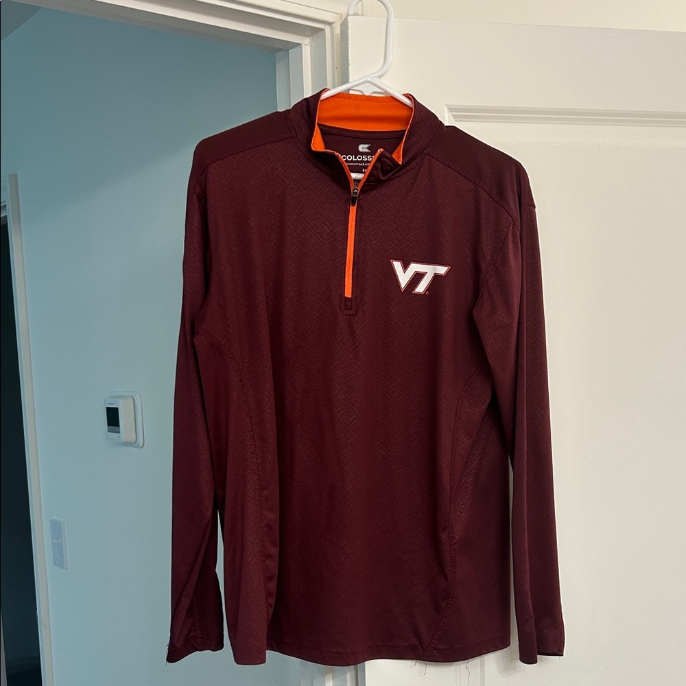 Colosseum maroon and Orange VT Quarter-Zip Pullover